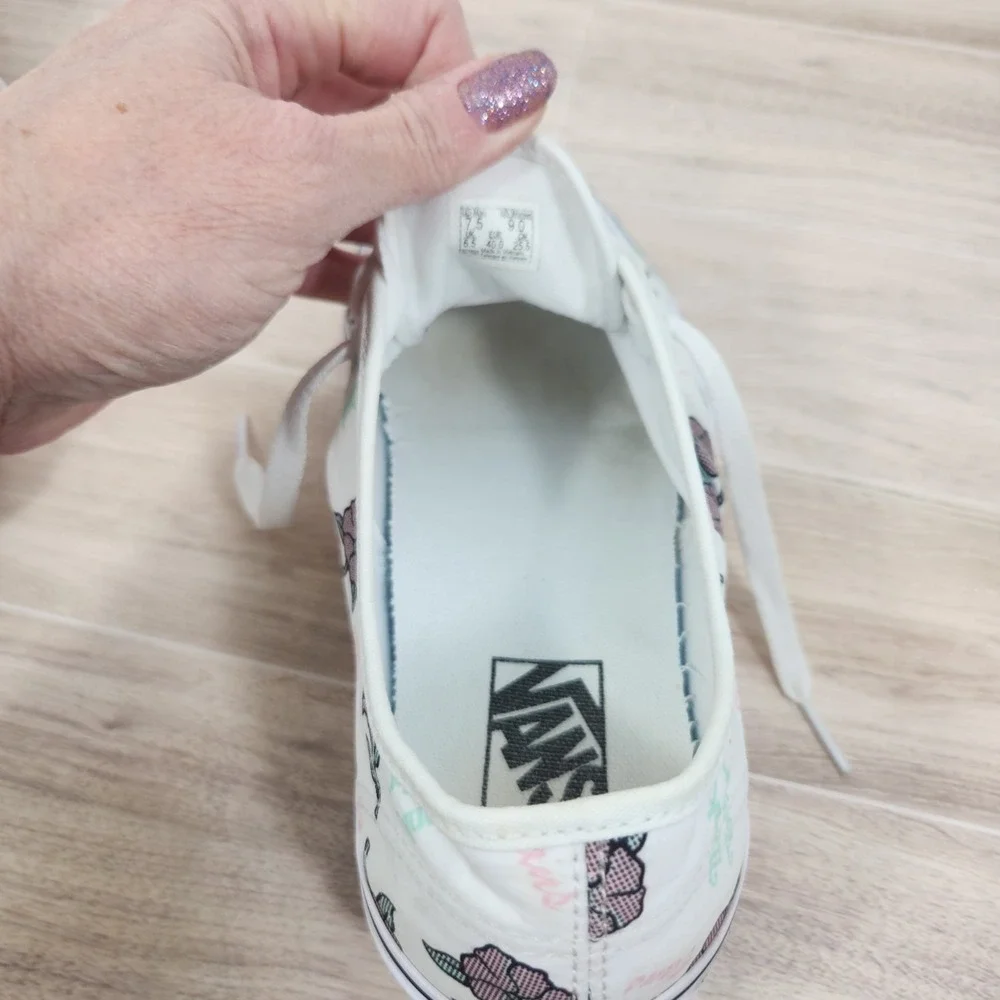 Vans Authentic Thank You‎ White & Floral Men 7.5 Women 9 - Picture 9 of 16